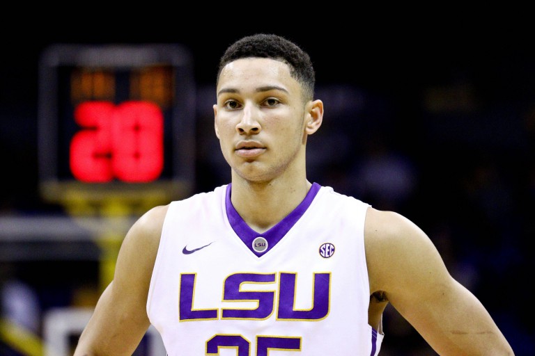 Jan 13, 2016; Baton Rouge, LA, USA; LSU Tigers forward Ben Simmons (25) against the Mississippi Rebels during the first half of a game at the Pete Maravich Assembly Center. Mandatory Credit: Derick E. Hingle-USA TODAY Sports