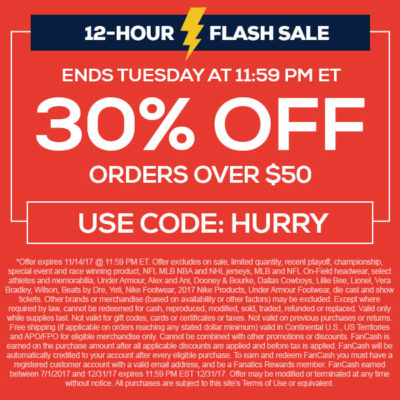 TideFansStore.com - 30% off - 11/14/2017