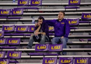 Nov 3, 2018; Baton Rouge, LA, USA; LSU Tigers fans sit in the stands after the game against the Alabama Crimson Tide at Tiger Stadium. Mandatory Credit: Derick E. Hingle-USA TODAY Sports